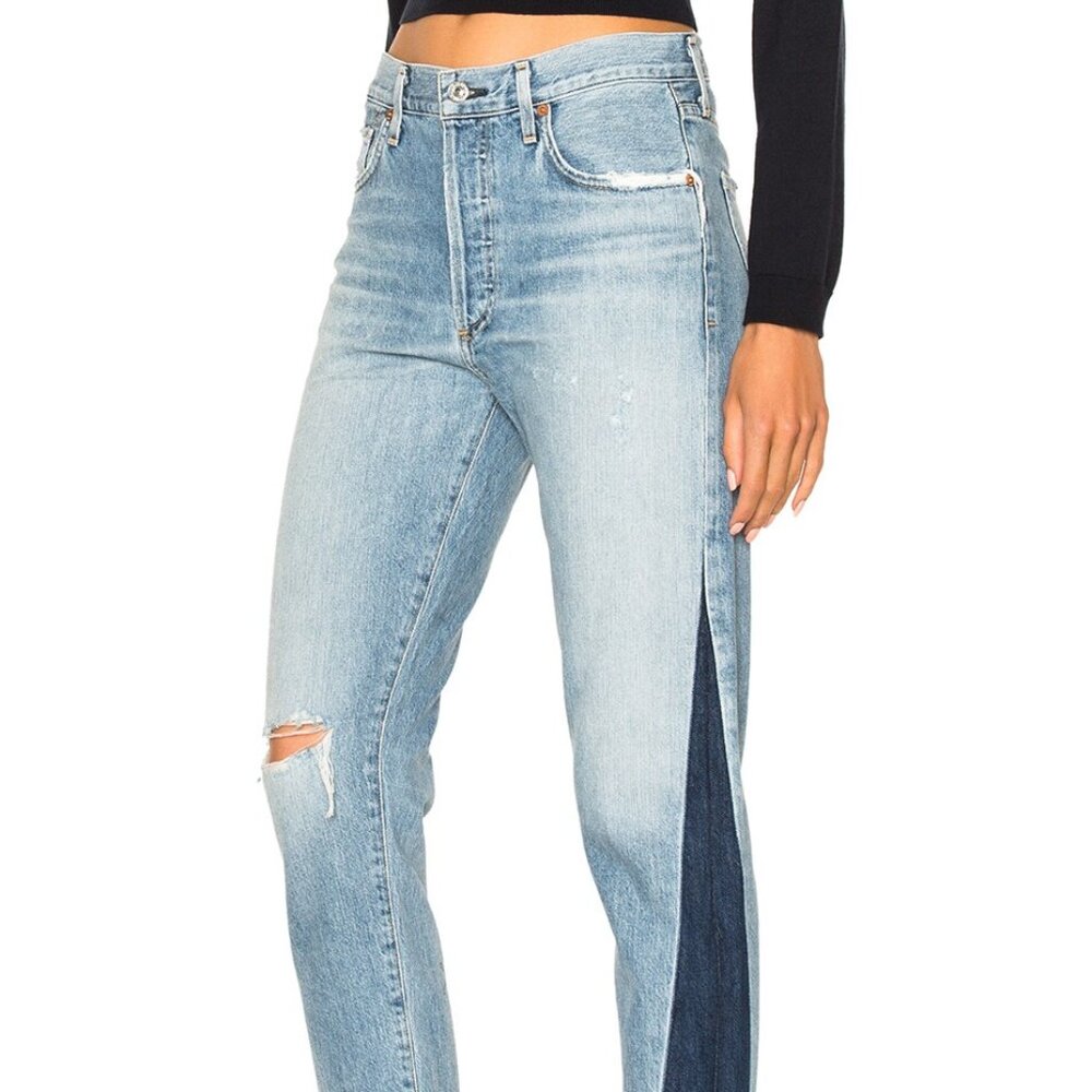 Citizens of Humanity 27 Liya High Rise Classic Fit Crop Vintage Shadow Side Seam